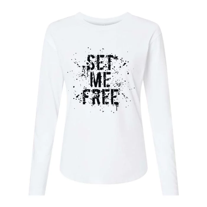 Set Me Free Womens Cotton Relaxed Long Sleeve T-Shirt