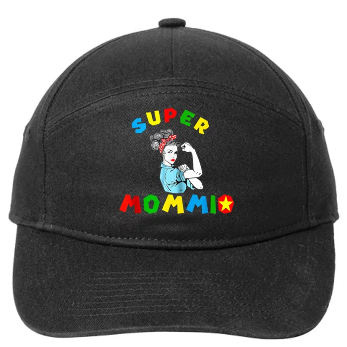 Super Mommio Funny Mommy Mothers Day 7-Panel Snapback Hat