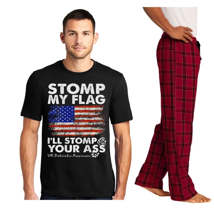 Stomp My Flag and I'll Stomp Your Ass American Flag Pajama Set