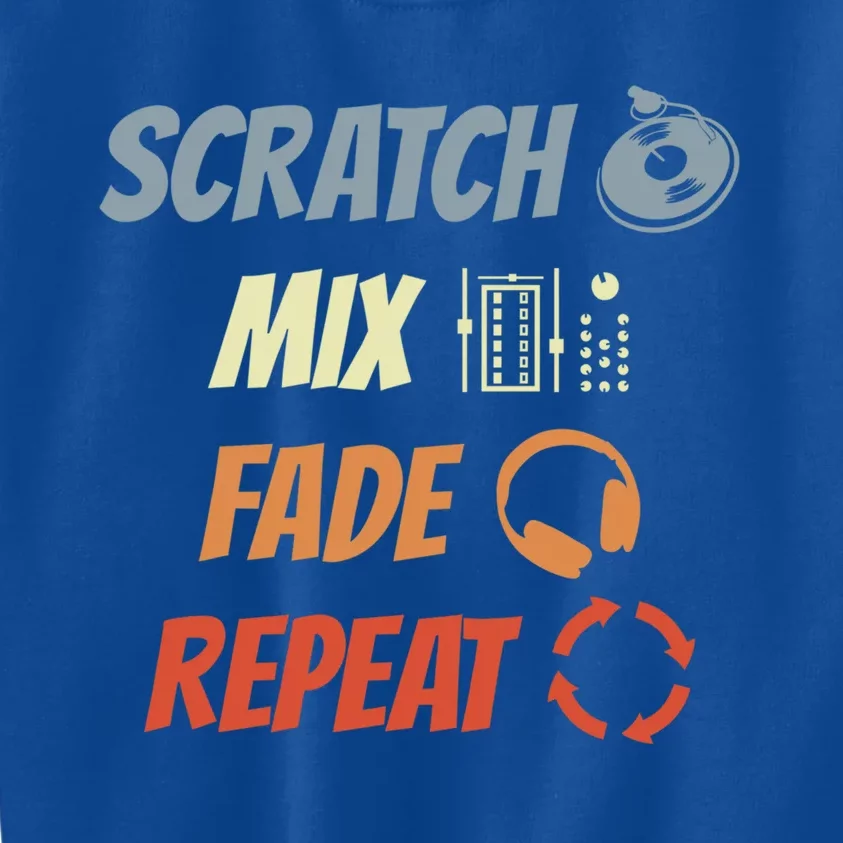 Scratch Mix Fade Repeat Disc Jockey Dj Gift Kids Sweatshirt