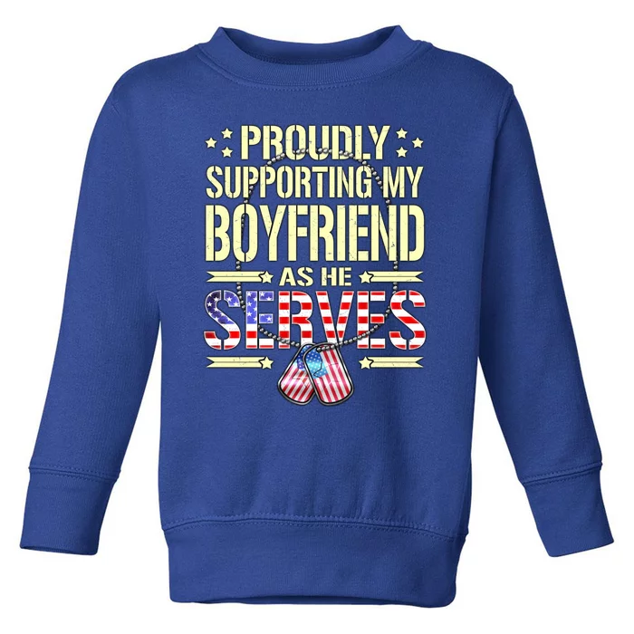 Support My Friend As He Serves Proud Army Friend Gift Toddler Sweatshirt