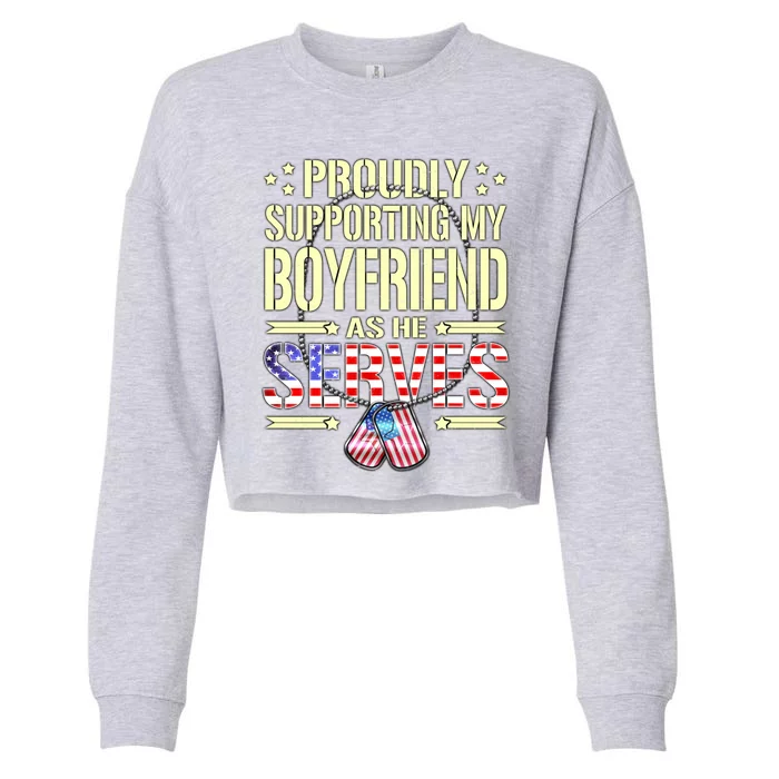 Support My Friend As He Serves Proud Army Friend Gift Cropped Pullover Crew