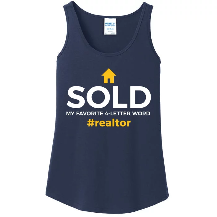 Sold My Favorite 4 Letter Word #Realtor Funny Novelty Ladies Essential Tank