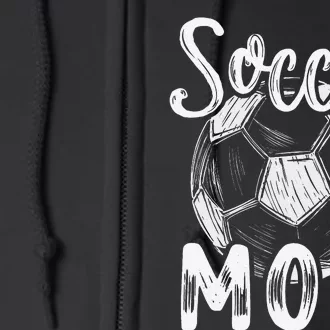 Soccer Mom For  Family Matching Team Player Soccer Ball Full Zip Hoodie