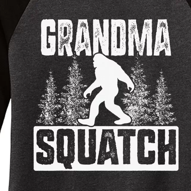 Squatchy Matching Family Bigfoot Grandma Squatch Women's Tri-Blend 3/4-Sleeve Raglan Shirt