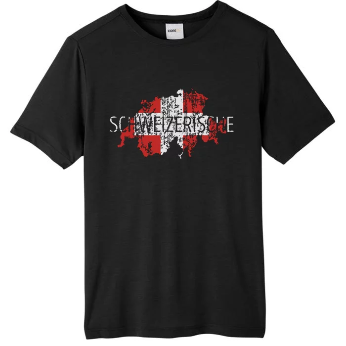 Switzerland Map Flag Souvenir Distressed Schweizerische ChromaSoft Performance T-Shirt