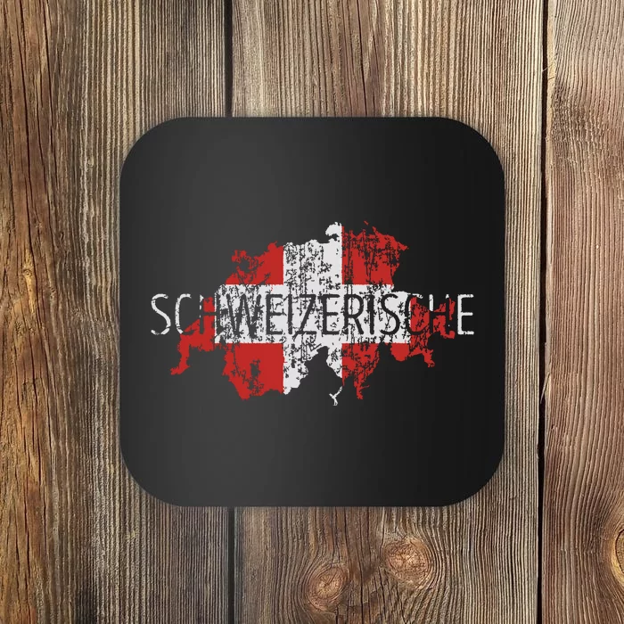 Switzerland Map Flag Souvenir Distressed Schweizerische Coaster