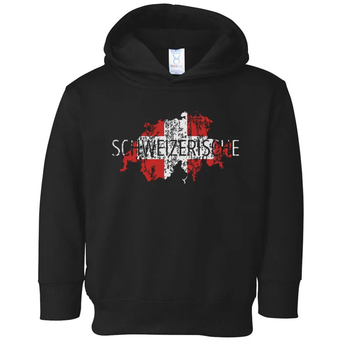 Switzerland Map Flag Souvenir Distressed Schweizerische Toddler Hoodie