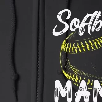 Softball Mama For  Family Matching Players Mothers Day Full Zip Hoodie