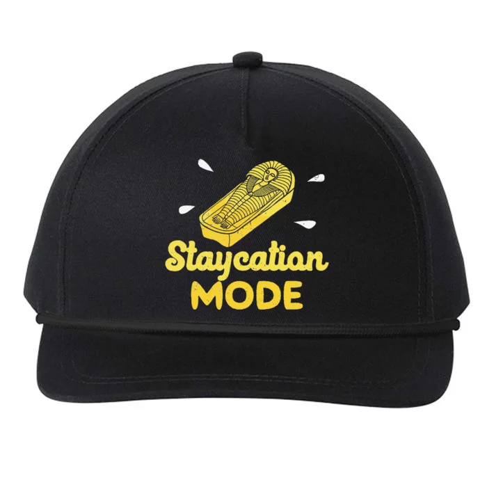 Staycation Mode Funny Sarcophagus For Egyptian Artifacts Fan Snapback Five-Panel Rope Hat