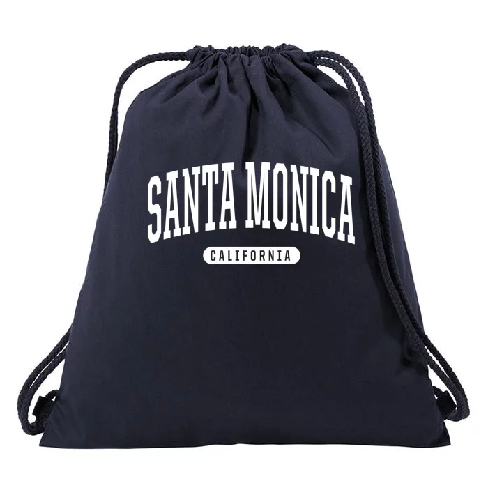 Santa Monica Funny Gift College University Style Ca Drawstring Bag