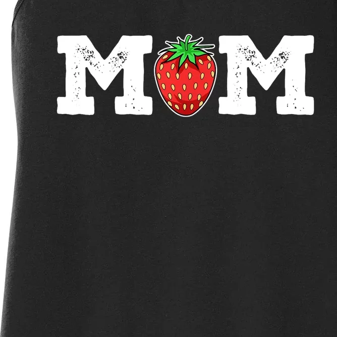 Strawberry Mom Fruit Lover Fruitarian Mother's Day Berry Women's Racerback Tank