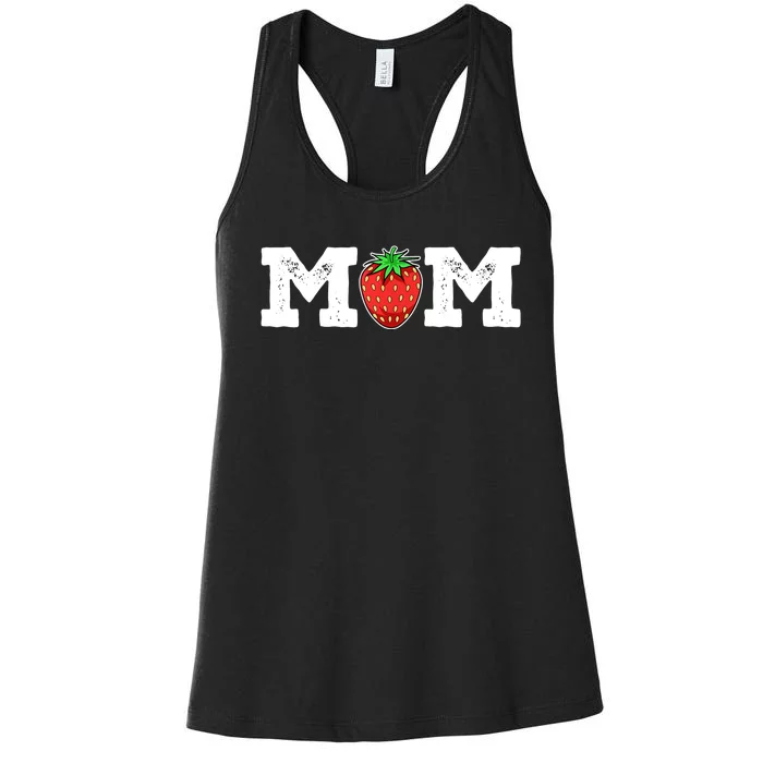 Strawberry Mom Fruit Lover Fruitarian Mother's Day Berry Women's Racerback Tank