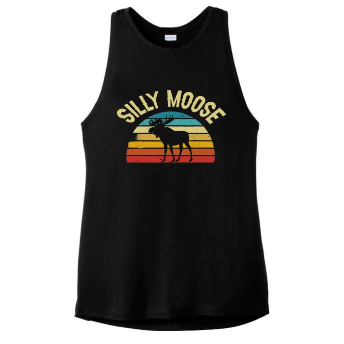 Silly Moose Funny Word Pun Ladies Tri-Blend Wicking Tank