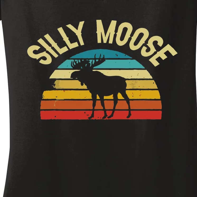 Silly Moose Funny Word Pun Women's V-Neck T-Shirt