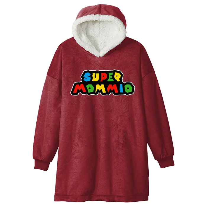 Super Mommio Funny Nerdy Mommy Mother Short Hooded Wearable Blanket