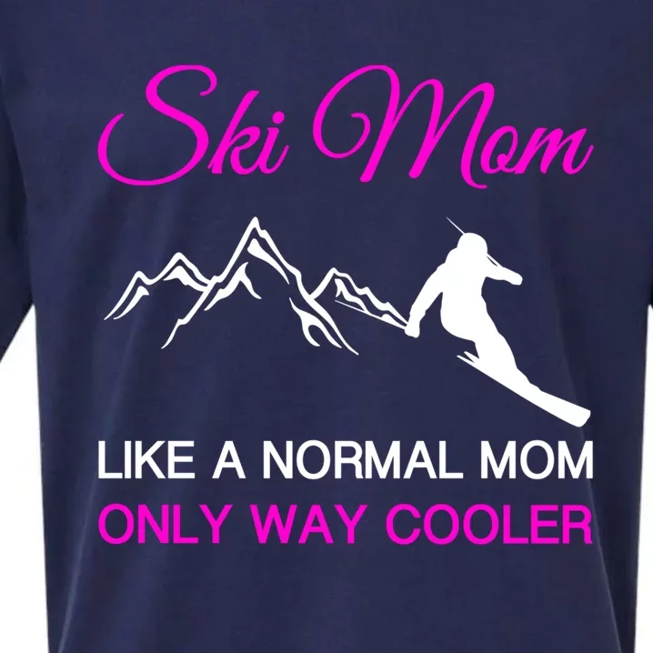 Ski Mom Funny Skiing Mama Mother Winter Sport Lover Gift Great Gift Sueded Cloud Jersey T-Shirt