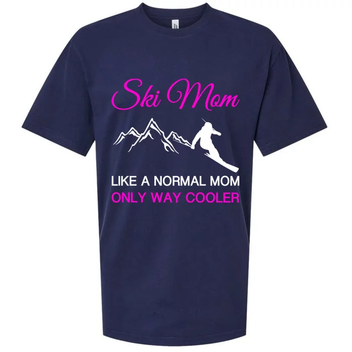 Ski Mom Funny Skiing Mama Mother Winter Sport Lover Gift Great Gift Sueded Cloud Jersey T-Shirt