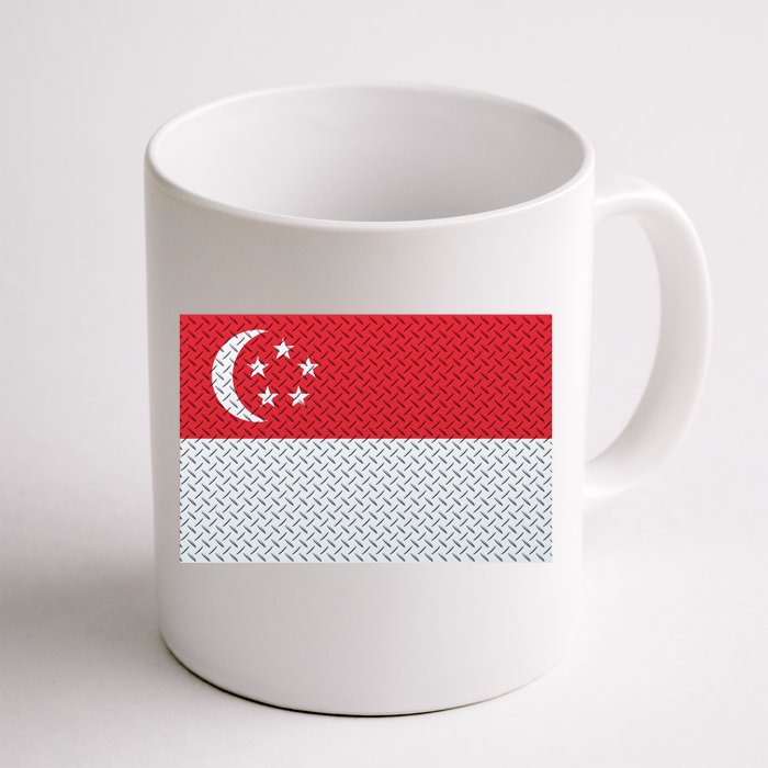 Singapore Metal Flag Shield Front & Back Coffee Mug