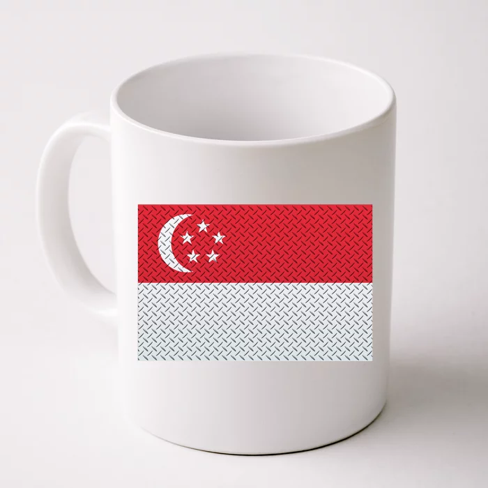 Singapore Metal Flag Shield Front & Back Coffee Mug