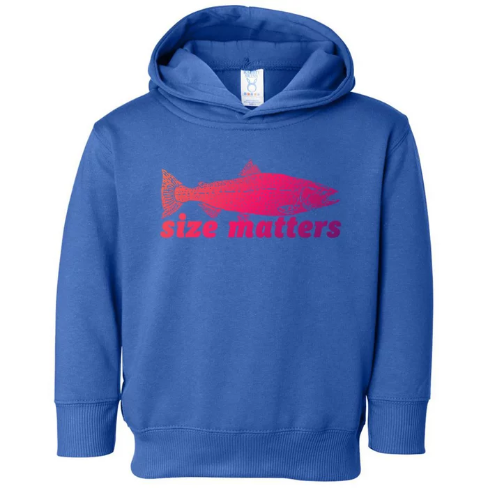 Size Matters Funny Fishing Fisher Funny Novelty Funny Gift Toddler Hoodie