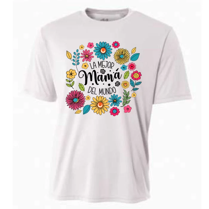 Spanish Mom Floral Flower Family Cooling Performance Crew T-Shirt