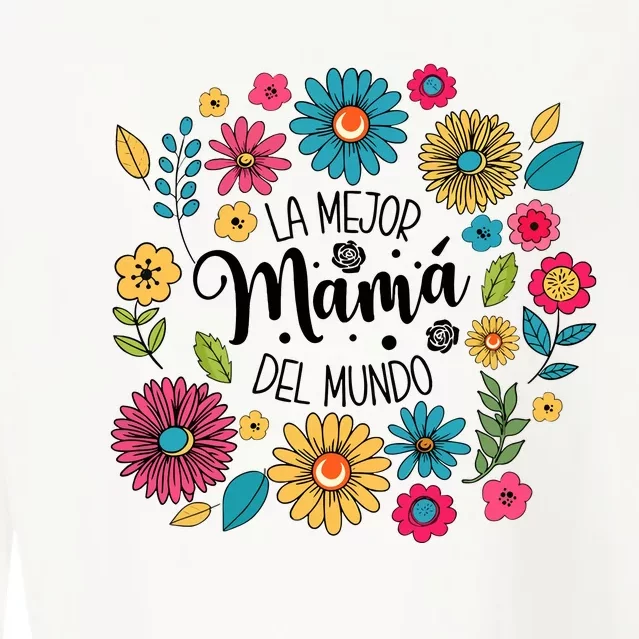 Spanish Mom Floral Flower Family Cropped Pullover Crew