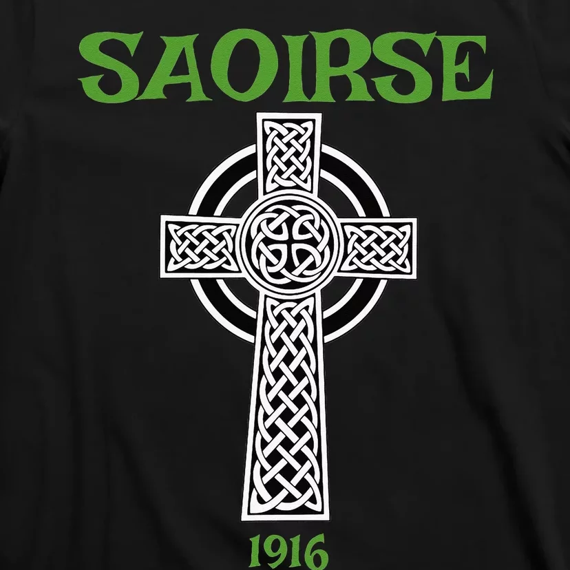 Saoirse meaning Freedom Irish Republican With Celtic Cross T-Shirt