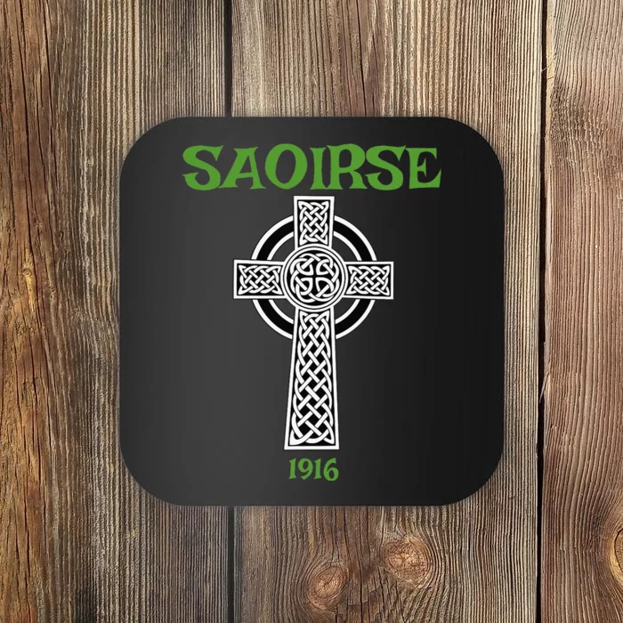 Saoirse meaning Freedom Irish Republican With Celtic Cross Coaster