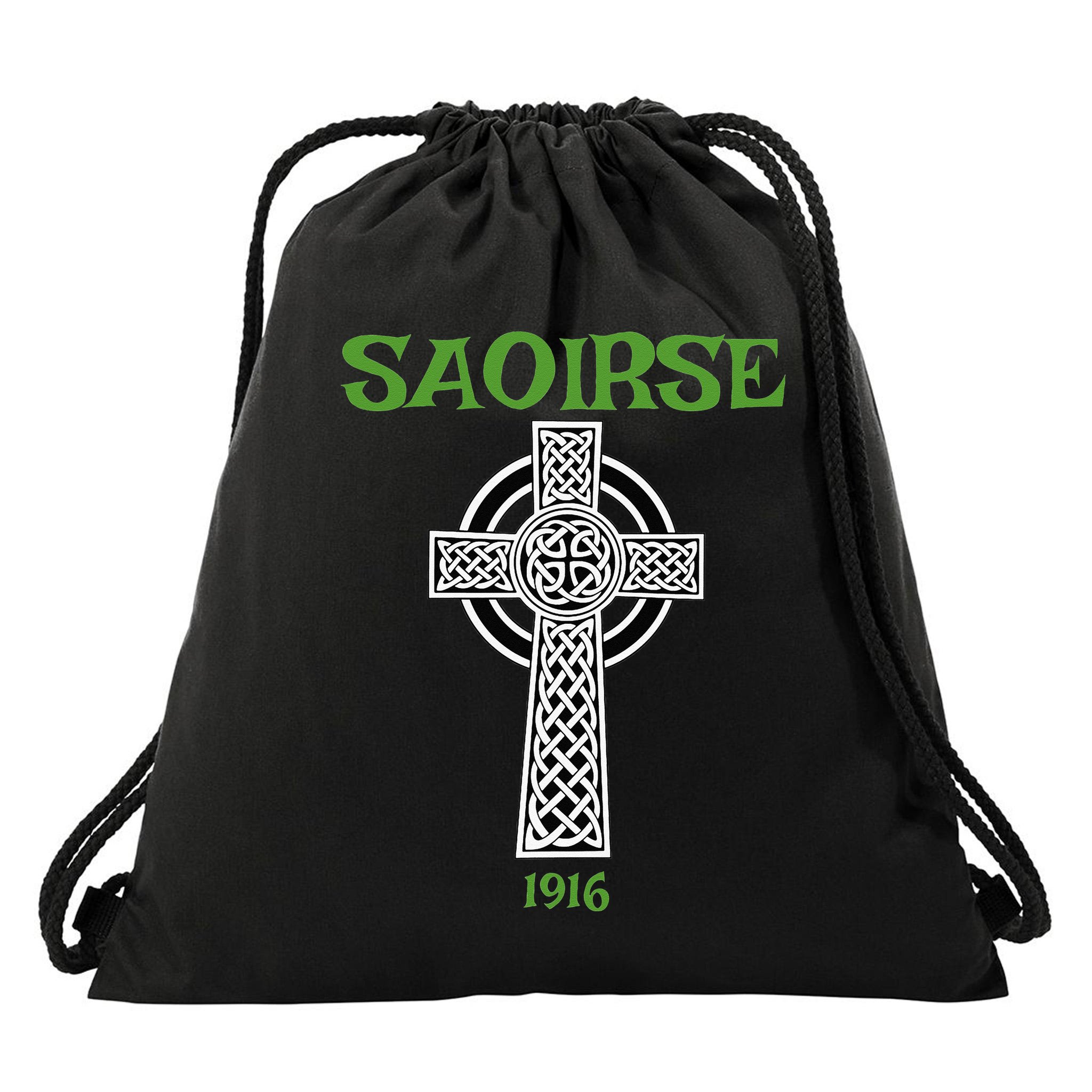 Saoirse meaning Freedom Irish Republican With Celtic Cross Drawstring Bag