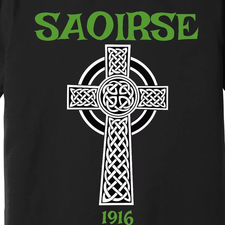 Saoirse meaning Freedom Irish Republican With Celtic Cross Premium T-Shirt