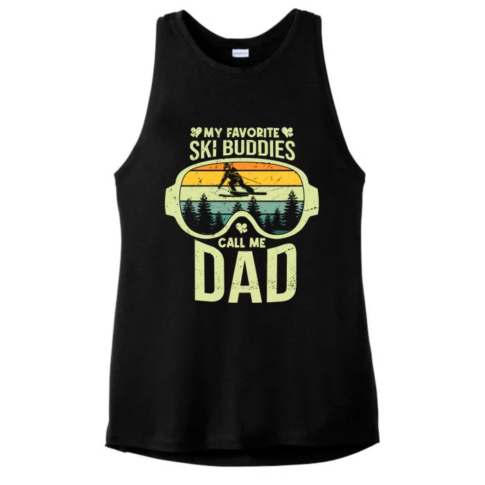 Skiing My Favorite Ski Buddies Call Me Dad Cool Gift Ladies Tri-Blend Wicking Tank