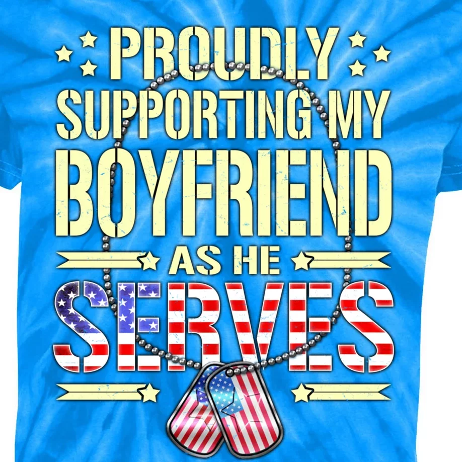 Support My Friend As He Serves Proud Army Friend Gift Cute Gift Kids Tie-Dye T-Shirt