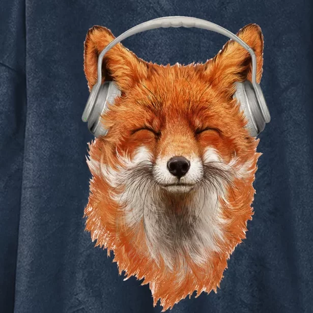 Smiling Musical Fox Hooded Wearable Blanket