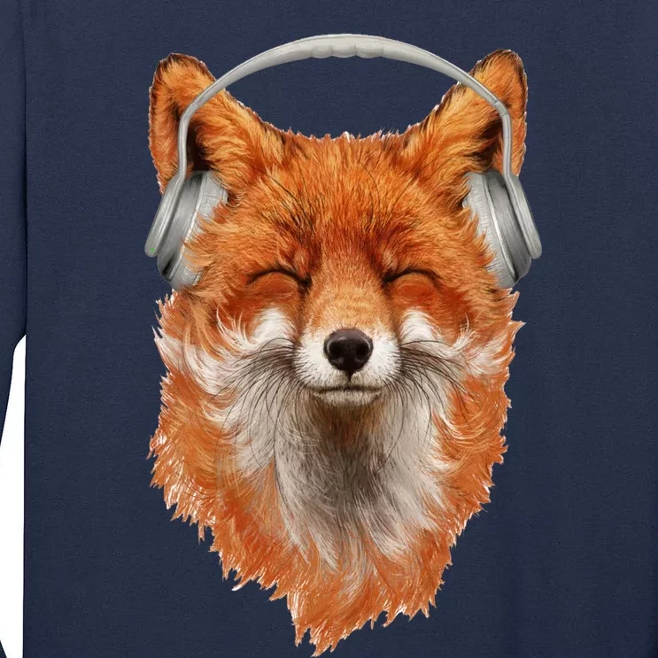 Smiling Musical Fox Tall Long Sleeve T-Shirt