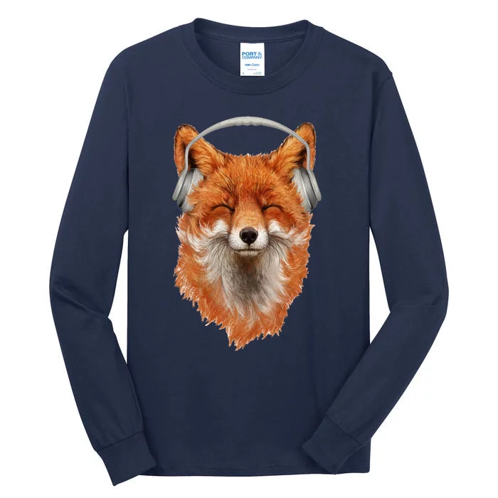 Smiling Musical Fox Tall Long Sleeve T-Shirt