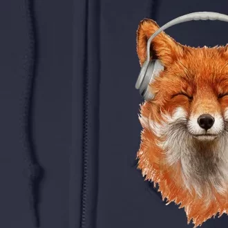 Smiling Musical Fox Full Zip Hoodie