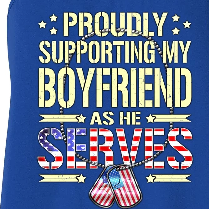 Support My Friend As He Serves Proud Army Friend Gift Cool Gift Women's Racerback Tank