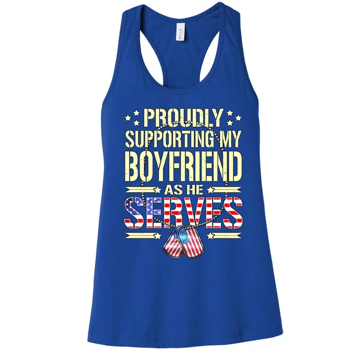 Support My Friend As He Serves Proud Army Friend Gift Cool Gift Women's Racerback Tank