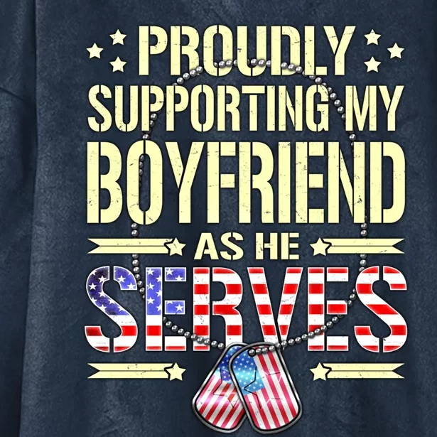 Support My Friend As He Serves Proud Army Friend Gift Cool Gift Hooded Wearable Blanket