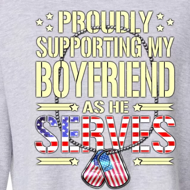 Support My Friend As He Serves Proud Army Friend Gift Cool Gift Cropped Pullover Crew