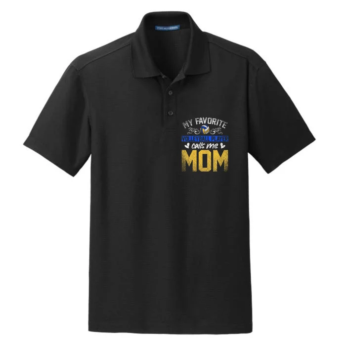 Sport My Favorite Volleyball Player Calls Me Mom Volleyball Dry Zone Grid Performance Polo