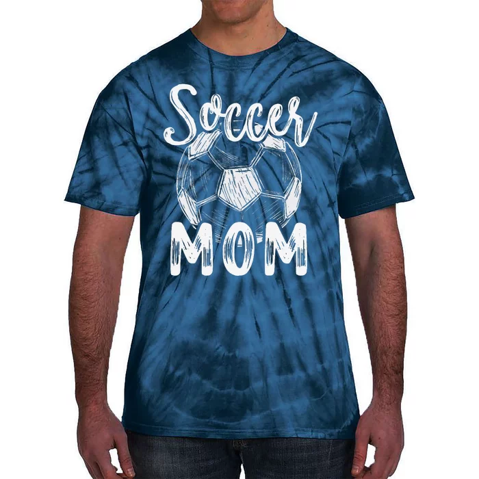 Soccer Mom For Women Family Matching Team Player Soccer Ball Tie-Dye T-Shirt