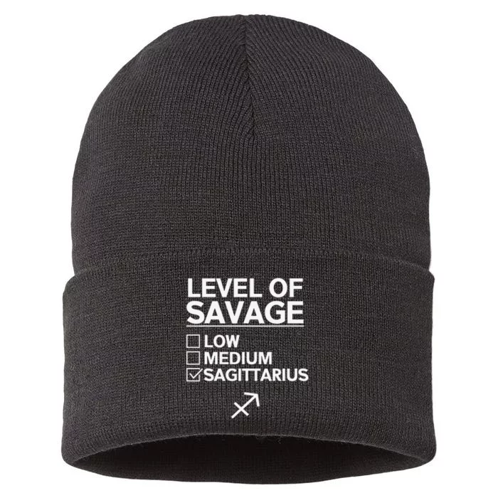 Sagittarius Merch Funny Cute Sagittarius Zodiac Design Sustainable Knit Beanie