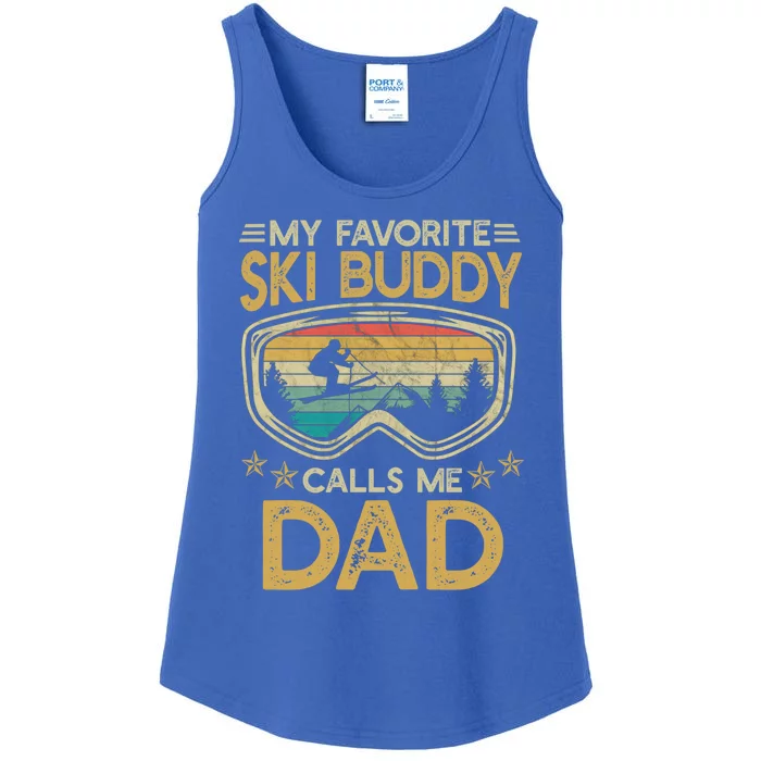 Skiing My Favorite Ski Buddy Calls Me Dad Gift Ladies Essential Tank