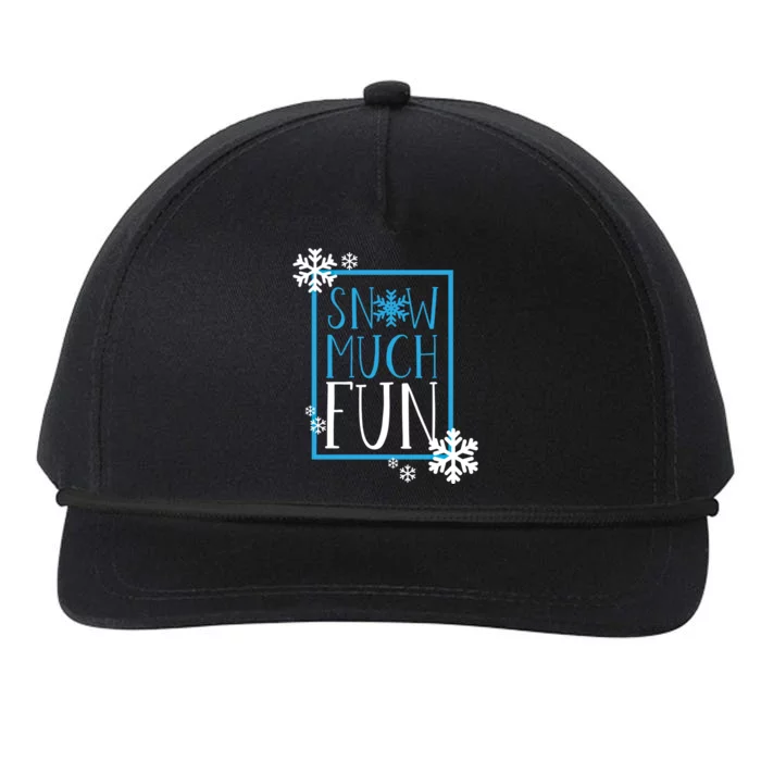 Snow Much Fun Winter Snowflakes Christmas Family Ski Trip Gift Snapback Five-Panel Rope Hat