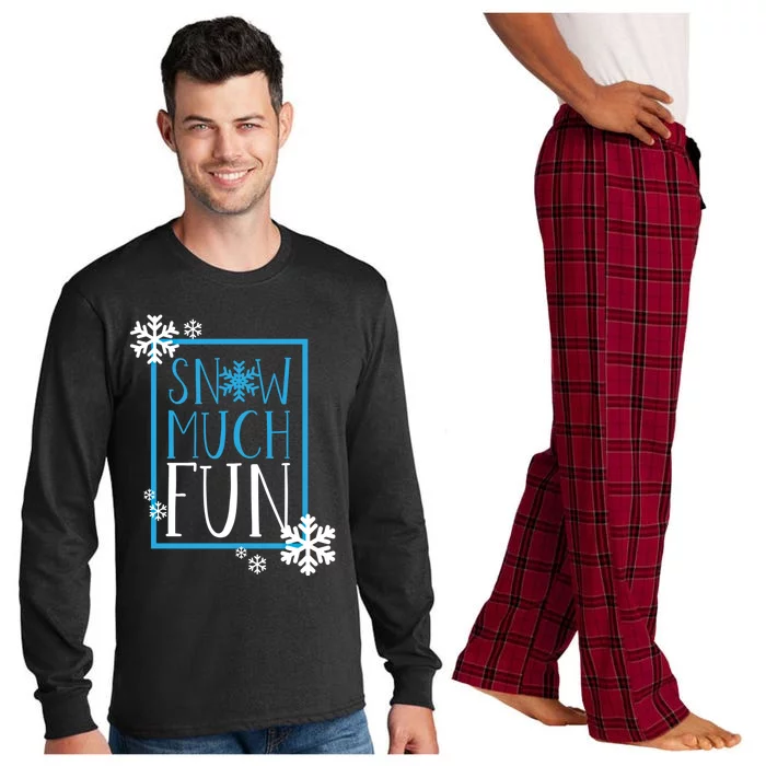 Snow Much Fun Winter Snowflakes Christmas Family Ski Trip Gift Long Sleeve Pajama Set