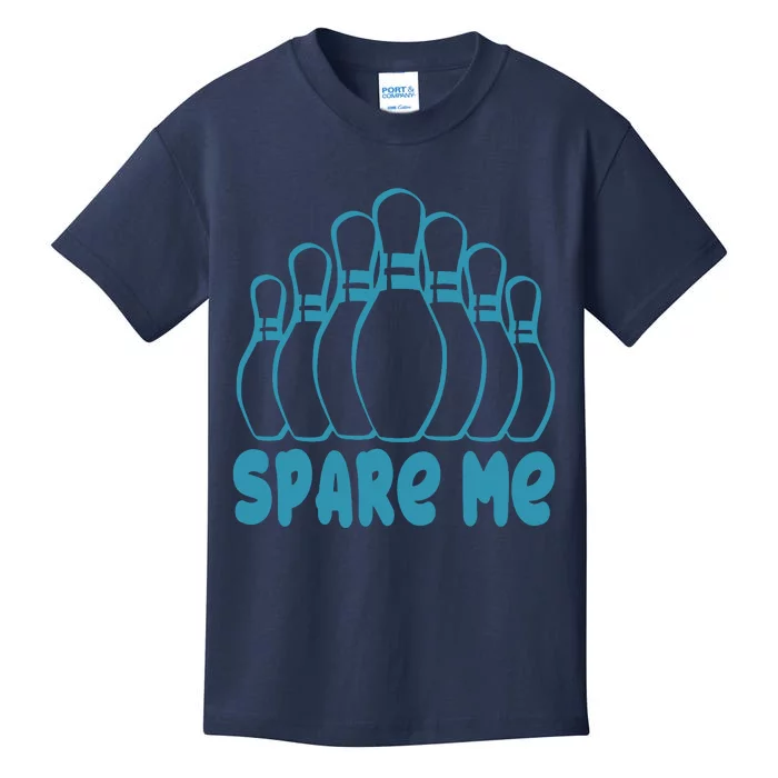 Spare Me Funny Bowling Gift With Bowling Pins Kids T-Shirt