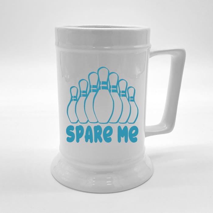 Spare Me Funny Bowling Gift With Bowling Pins Front & Back Beer Stein