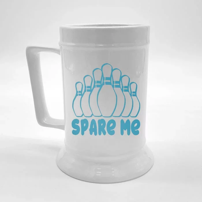 Spare Me Funny Bowling Gift With Bowling Pins Front & Back Beer Stein